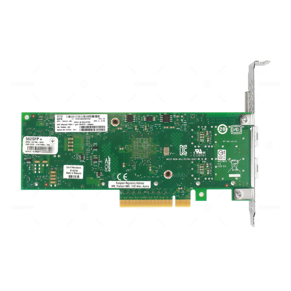 10 x 790316-001 HP 562SFP+ DUAL PORT 10GB SFP+ ETHERNET ADAPTER